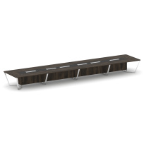 Стол для переговоров прямоугольный Steel Meet MM-PR.B.SP-24 / Тиквуд Светлый – Графит Глянец – Нержавеющая Сталь – Хром / 8000×1600×750 Стол для переговоров прямоугольный Steel Meet MM-PR.B.SP-24 / Тиквуд Светлый – Графит Глянец – Нержавеющая Сталь – Хром / 8000×1600×750