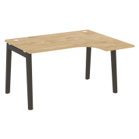 Onix Wood Стол эргономичный правый OW.SA-3 (R) Белый бриллиант/Дуб светлый/Белый металл 1380*1180*750 (800/460)