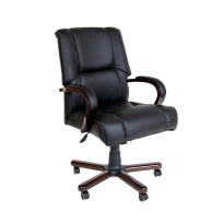 Кресло для руководителя Chair B CHA26520002 чёрный / тёмный орех