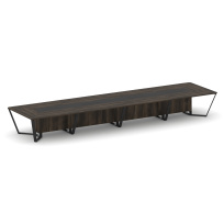 Стол для переговоров прямоугольный Steel Meet KM-PR.B.SP-20 / Тиквуд Светлый – Графит Глянец – Металл Черный / 6400×1600×750 Стол для переговоров прямоугольный Steel Meet KM-PR.B.SP-20 / Тиквуд Светлый – Графит Глянец – Металл Черный / 6400×1600×750