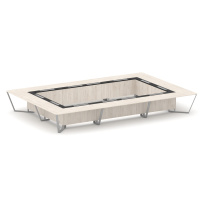 Стол для переговоров прямоугольный Steel Meet KM-PR.B.SP-26K2 / Тиквуд Светлый – Графит Глянец – Металл Серый / 6000×4000×750 Стол для переговоров прямоугольный Steel Meet KM-PR.B.SP-26K2 / Тиквуд Светлый – Графит Глянец – Металл Серый / 6000×4000×750