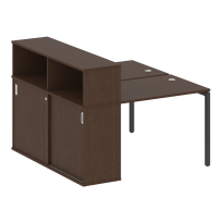 Metal System Quattro Р. ст. с шкафом-купе на П-образном м/к 40БП.РС-СШК-2.1 Т Акация/Антрацит металл 1410*1475*1098