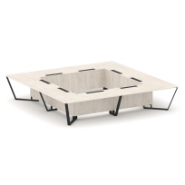 Стол для переговоров квадратный Steel Meet KD-PR.B.SP-20K2 / Тиквуд Светлый – Металл Черный / 4000×4000×750 Стол для переговоров квадратный Steel Meet KD-PR.B.SP-20K2 / Тиквуд Светлый – Металл Черный / 4000×4000×750