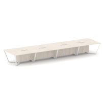 Стол для переговоров прямоугольный Steel Meet KD-PR.B.SP-20 / Тиквуд Светлый – Металл Белый / 6400×1600×750 Стол для переговоров прямоугольный Steel Meet KD-PR.B.SP-20 / Тиквуд Светлый – Металл Белый / 6400×1600×750