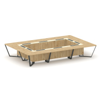Стол для переговоров прямоугольный Steel Meet KM-PR.B.SP-20K / Тиквуд Светлый – Графит Глянец – Металл Антрацит / 4800×3200×750 Стол для переговоров прямоугольный Steel Meet KM-PR.B.SP-20K / Тиквуд Светлый – Графит Глянец – Металл Антрацит / 4800×3200×750