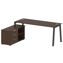 Metal System Р. ст. с тумбой на А-образном м/к БА.РС-СТС-2.5 (L) Акация/Антрацит металл 1900*1520*750 Metal System Р. ст. с тумбой на А-образном м/к БА.РС-СТС-2.5 (L) Акация/Антрацит металл 1900*1520*750