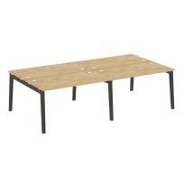 Onix Wood Рабочая станция OW.D.RS-4.3.7 Белый бриллиант/Дуб светлый/Белый металл 2760*1475*750