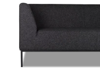 Трехместный диван Ультра 2.0 Euroforma / Рогожка Wool / Черный / 1820×720×750