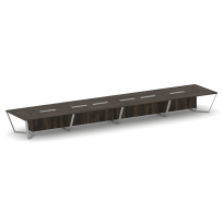 Стол для переговоров прямоугольный Steel Meet KD-PR.B.SP-24 / Тиквуд Светлый – Металл Серый / 8000×1600×750 Стол для переговоров прямоугольный Steel Meet KD-PR.B.SP-24 / Тиквуд Светлый – Металл Серый / 8000×1600×750