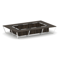 Стол для переговоров прямоугольный Steel Meet KM-PR.B.SP-20K / Тиквуд Светлый – Графит Глянец – Металл Белый / 4800×3200×750 Стол для переговоров прямоугольный Steel Meet KM-PR.B.SP-20K / Тиквуд Светлый – Графит Глянец – Металл Белый / 4800×3200×750
