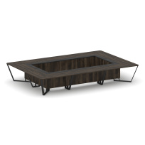 Стол для переговоров прямоугольный Steel Meet KM-PR.B.SP-20K / Тиквуд Светлый – Графит Глянец – Металл Черный / 4800×3200×750 Стол для переговоров прямоугольный Steel Meet KM-PR.B.SP-20K / Тиквуд Светлый – Графит Глянец – Металл Черный / 4800×3200×750