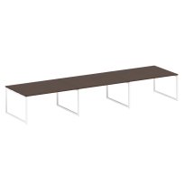 Metal System Quattro Перег. стол (3 столешницы) на О-оразном м/к 40БО.ПРГ-3.4 Акация/Антрацит металл 4800*1235*750