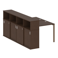 Бенч-стол на П-образном м/к с опорным шкафом-купе Metal system quattro 40x40 БП.РС-СШК-4.1 Т Акация/Антрацит металл 1410*2332*1098 Бенч-стол на П-образном м/к с опорным шкафом-купе Metal system quattro 40x40 БП.РС-СШК-4.1 Т Акация/Антрацит металл 1410*2332*1098
