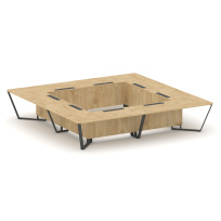 Стол для переговоров квадратный Steel Meet KD-PR.B.SP-20K2 / Тиквуд Светлый – Металл Антрацит / 4000×4000×750 Стол для переговоров квадратный Steel Meet KD-PR.B.SP-20K2 / Тиквуд Светлый – Металл Антрацит / 4000×4000×750