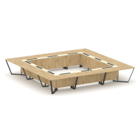 Стол для переговоров квадратный Steel Meet KM-PR.B.SP-24K / Тиквуд Светлый – Графит Глянец – Металл Антрацит / 4800×4800×750 Стол для переговоров квадратный Steel Meet KM-PR.B.SP-24K / Тиквуд Светлый – Графит Глянец – Металл Антрацит / 4800×4800×750