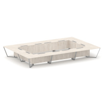 Стол для переговоров прямоугольный Steel Meet KD-PR.B.SP-26K2 / Тиквуд Светлый – Металл Серый / 6000×4000×750
