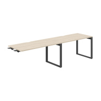 Стол-бенч комбо s-b-s с вырезом Allegro / 2800×800×750 / Профиль О-образный: 70×20 Антрацит / Столешница: Белый / AG.198.WH.V.72.AN