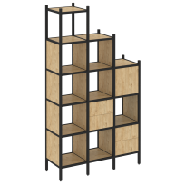 Loft Прямой стеллаж наборный VR.L-21 Тиквуд тёмный/Белый металл 1278×446×2280
