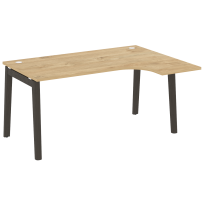 Onix Wood Стол эргономичный правый OW.SA-4 (R) Белый бриллиант/Дуб светлый/Белый металл 1580*1180*750 (800/460)