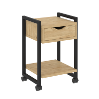Loft Тумба на колесных опорах с ящиком и полкой VR.L-T1.K Тиквуд светлый/Антрацит металл 500×460×767