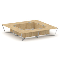 Стол для переговоров квадратный Steel Meet KD-PR.B.SP-20K2 / Тиквуд Светлый – Металл Серый / 4000×4000×750 Стол для переговоров квадратный Steel Meet KD-PR.B.SP-20K2 / Тиквуд Светлый – Металл Серый / 4000×4000×750