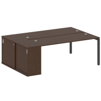Metal System Quattro Р. ст. с шкафом-купе на П-образном м/к 50БП.РС-СШК-1.5 Т Акация/Антрацит металл 2210*1475*750