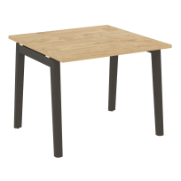 Onix Wood Стол переговорный (1 столешница) OW.PRG-1.1 Белый бриллиант/Дуб светлый/Белый металл 980*980*750