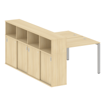 Бенч-стол на П-образном м/к с опорным шкафом-купе Metal system quattro 40×40 БП.РС-СШК-4.2 Т Акация/Антрацит металл 1610*2332*1098 Бенч-стол на П-образном м/к с опорным шкафом-купе Metal system quattro 40×40 БП.РС-СШК-4.2 Т Акация/Антрацит металл 1610*2332*1098
