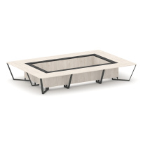 Стол для переговоров прямоугольный Steel Meet KM-PR.B.SP-20K / Тиквуд Светлый – Графит Глянец – Металл Антрацит / 4800×3200×750 Стол для переговоров прямоугольный Steel Meet KM-PR.B.SP-20K / Тиквуд Светлый – Графит Глянец – Металл Антрацит / 4800×3200×750