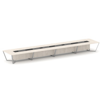 Стол для переговоров прямоугольный Steel Meet KM-PR.B.SP-24 / Тиквуд Светлый – Графит Глянец – Металл Серый / 8000×1600×750 Стол для переговоров прямоугольный Steel Meet KM-PR.B.SP-24 / Тиквуд Светлый – Графит Глянец – Металл Серый / 8000×1600×750