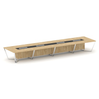 Стол для переговоров прямоугольный Steel Meet MM-PR.B.SP-20 / Тиквуд Светлый – Графит Глянец – Нержавеющая Сталь – Хром / 6400×1600×750 Стол для переговоров прямоугольный Steel Meet MM-PR.B.SP-20 / Тиквуд Светлый – Графит Глянец – Нержавеющая Сталь – Хром / 6400×1600×750