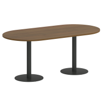 Home Office Стол овальный VR.SP-5-180.1 Тиквуд тёмный/Белый металл 1800*900*753 Home Office Стол овальный VR.SP-5-180.1 Тиквуд тёмный/Белый металл 1800*900*753