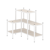Loft Угловой внутренний стеллаж наборный VR.L-37 Тиквуд тёмный/Белый металл 862×1278×1047