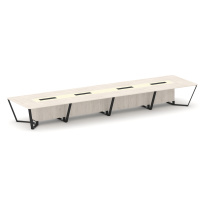 Стол для переговоров прямоугольный Steel Meet KM-PR.B.SP-20 / Тиквуд Светлый – Графит Глянец – Металл Черный / 6400×1600×750 Стол для переговоров прямоугольный Steel Meet KM-PR.B.SP-20 / Тиквуд Светлый – Графит Глянец – Металл Черный / 6400×1600×750