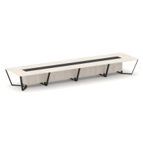Стол для переговоров прямоугольный Steel Meet KM-PR.B.SP-20 / Тиквуд Светлый – Графит Глянец – Металл Черный / 6400×1600×750 Стол для переговоров прямоугольный Steel Meet KM-PR.B.SP-20 / Тиквуд Светлый – Графит Глянец – Металл Черный / 6400×1600×750