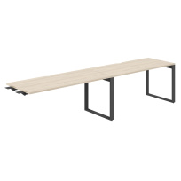 Стол-бенч комбо s-b-s с вырезом Allegro / 3200×700×750 / Профиль О-образный: 70×20 Антрацит; / Столешница: Белый / AG.196.WH.V.72.AN