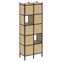 Loft Прямой стеллаж наборный VR.L-05 Тиквуд тёмный/Белый металл 862×446×1869