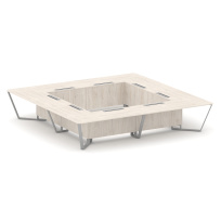 Стол для переговоров квадратный Steel Meet KD-PR.B.SP-20K2 / Тиквуд Светлый – Металл Серый / 4000×4000×750 Стол для переговоров квадратный Steel Meet KD-PR.B.SP-20K2 / Тиквуд Светлый – Металл Серый / 4000×4000×750
