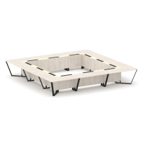 Стол для переговоров квадратный Steel Meet KM-PR.B.SP-24K / Тиквуд Светлый – Графит Глянец – Металл Черный / 4800×4800×750 Стол для переговоров квадратный Steel Meet KM-PR.B.SP-24K / Тиквуд Светлый – Графит Глянец – Металл Черный / 4800×4800×750