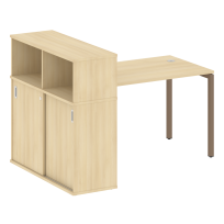Metal System Quattro Стол офисный с шкафом-купе на П-образном м/к 40БП.РС-СШК-3.2 Т Вяз/Мокко металл 1610×1120×1098 Metal System Quattro Стол офисный с шкафом-купе на П-образном м/к 40БП.РС-СШК-3.2 Т Вяз/Мокко металл 1610×1120×1098