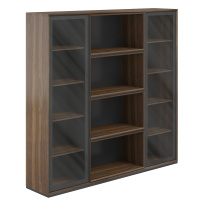 Шкаф для документов со стеклом Quartz / QZ.0304.BW.GF.GL / 2120×450×2060 / Цвет: Американский орех / Рамка: Черная /Стекло: Графит Шкаф для документов со стеклом Quartz / QZ.0304.BW.GF.GL / 2120×450×2060 / Цвет: Американский орех / Рамка: Черная /Стекло: Графит