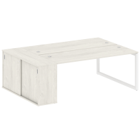 Metal System Quattro Р. ст. с шкафом-купе на О-образном м/к 50БО.РС-СШК-1.5 Т Акация/Антрацит металл 2210*1475*750