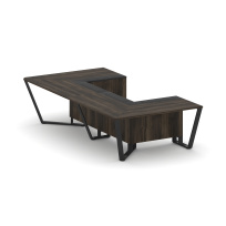 Стол для переговоров П-образный Steel Meet KM-PR.B.SP-07P / Тиквуд Светлый – Графит Глянец – Металл Черный / 1600×3200×750 Стол для переговоров П-образный Steel Meet KM-PR.B.SP-07P / Тиквуд Светлый – Графит Глянец – Металл Черный / 1600×3200×750