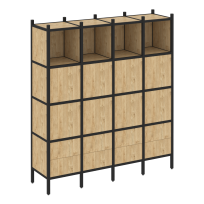 Loft Прямой стеллаж наборный VR.L-09 Тиквуд тёмный/Белый металл 1694×446×1869 Loft Прямой стеллаж наборный VR.L-09 Тиквуд тёмный/Белый металл 1694×446×1869