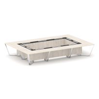 Стол для переговоров прямоугольный Steel Meet MM-PR.B.SP-20K / Тиквуд Светлый – Графит Глянец – Нержавеющая Сталь – Хром / 4800×3200×750 Стол для переговоров прямоугольный Steel Meet MM-PR.B.SP-20K / Тиквуд Светлый – Графит Глянец – Нержавеющая Сталь – Хром / 4800×3200×750
