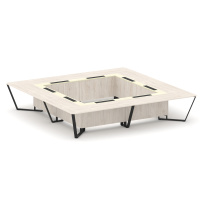 Стол для переговоров квадратный Steel Meet KM-PR.B.SP-20K2 / Тиквуд Светлый – Графит Глянец – Металл Черный / 4000×4000×750 Стол для переговоров квадратный Steel Meet KM-PR.B.SP-20K2 / Тиквуд Светлый – Графит Глянец – Металл Черный / 4000×4000×750