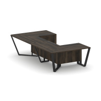 Стол для переговоров П-образный Steel Meet KD-PR.B.SP-07P / Тиквуд Светлый – Металл Черный / 1600×3200×750 Стол для переговоров П-образный Steel Meet KD-PR.B.SP-07P / Тиквуд Светлый – Металл Черный / 1600×3200×750