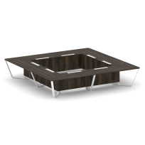 Стол для переговоров квадратный Steel Meet KD-PR.B.SP-20K2 / Тиквуд Светлый – Металл Белый / 4000×4000×750 Стол для переговоров квадратный Steel Meet KD-PR.B.SP-20K2 / Тиквуд Светлый – Металл Белый / 4000×4000×750