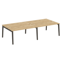 Onix Wood Рабочая станция OW.D.RS-4.4.7 Белый бриллиант/Дуб светлый/Белый металл 3160*1475*750