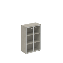 Шкаф средний со стеклом Wing / WN.811.OL.AL / 800×400×1200 / Дуб светлый, алюминиевая рамка, стекло прозрачное Шкаф средний со стеклом Wing / WN.811.OL.AL / 800×400×1200 / Дуб светлый, алюминиевая рамка, стекло прозрачное
